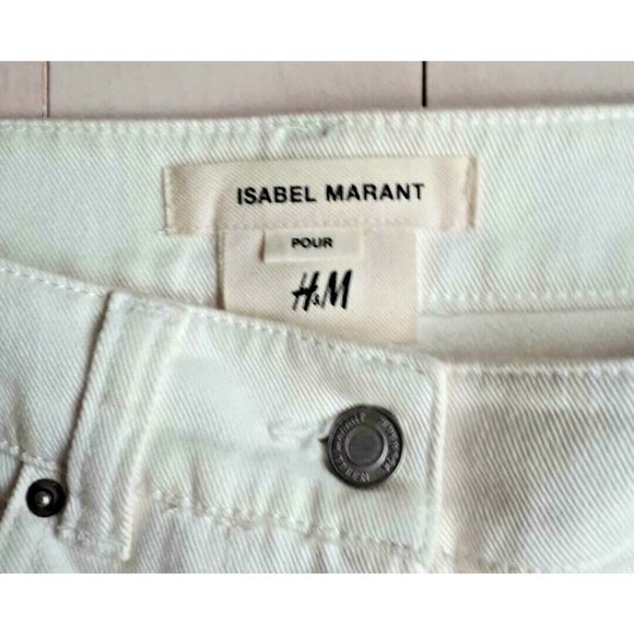 Isabel Marant Pour H&M Boyfriend Jeans Stripe Embroidered Chevron  ( US 2 ) - Picture 10 of 11